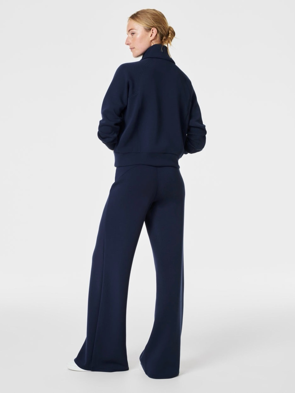 SPANX AirEssentials Wide Leg Pant Medium Tall Navy Blue Comfy Travel Athleisure - Picture 2 of 14
